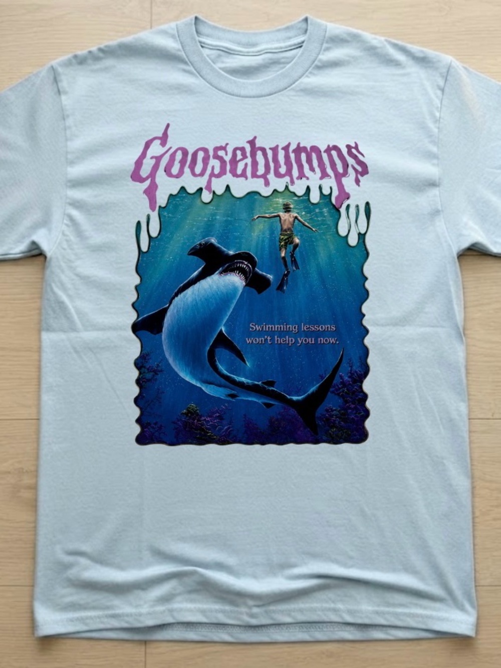 Goosebumps Shark Graphic Natural Tee